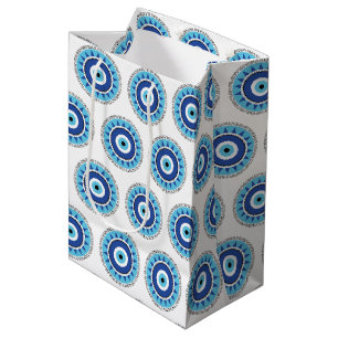 Sacola Para Presentes Média Mau grego azul branco