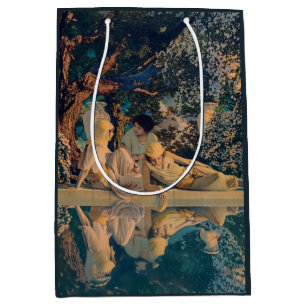 Sacola Para Presentes Média Maxfield Parrish O Jardim de Alá 1918 Arte Fina
