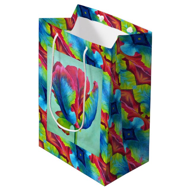 Sacola Para Presentes Média Med Gift Bag Rainbow Tulip #2 (Frente inclinada)