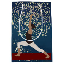 Meditação de Yoga Dourada, Azul e Mandala Vermelha