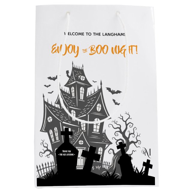 Sacola Para Presentes Média Medium Gift Bag : HALLOWEEN Home (white) (Frente)