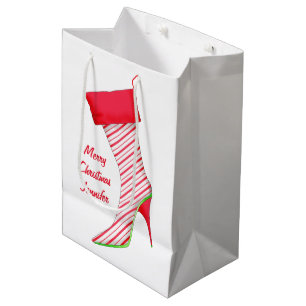 Sacola Para Presentes Média Meia personalizada nome do Natal do amante dos