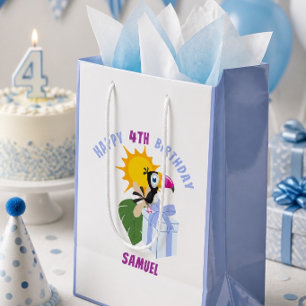 Sacola Para Presentes Média Meio de aniversário feliz personalizado por um tuc