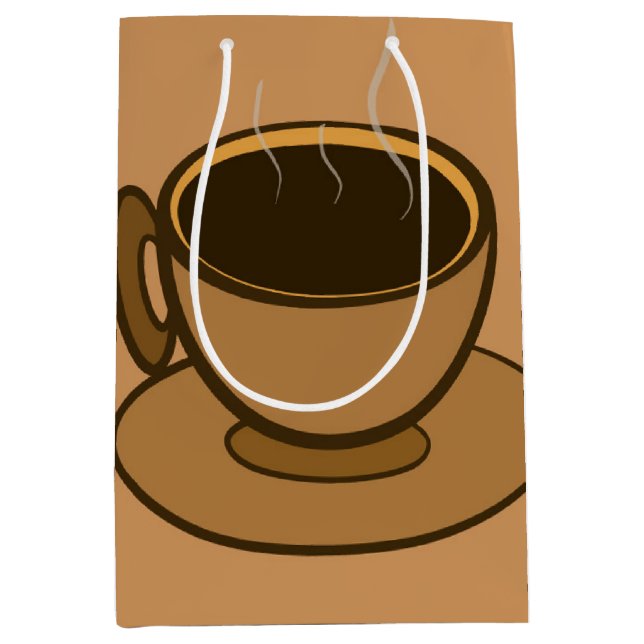 Sacola Para Presentes Média Meio século Moderno Café Marrom (Frente)