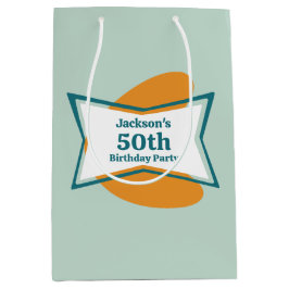 Sacola Para Presentes Média meio século retrorreflector 50ª Festa de aniversár