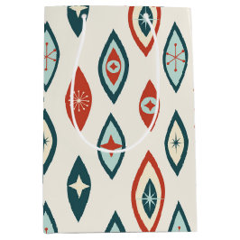 Sacola Para Presentes Média Meio século Vermelho Moderno em Formas Atômicas, A