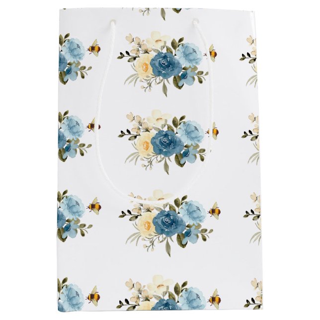 Sacola Para Presentes Média Mel Bee Floral (Frente)