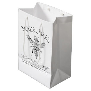 Sacola Para Presentes Média Mel caseiro personalizado