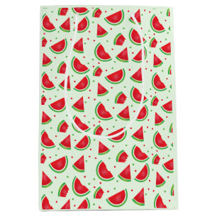 Sacola Para Presentes Média Melancia Padrão Fruta Melão Vermelho claro