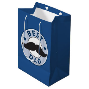 Sacola Para Presentes Média Melhor Pai para o bigode do Dia de os pais