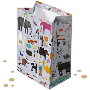 Sacola Para Presentes Média Menagerie animal