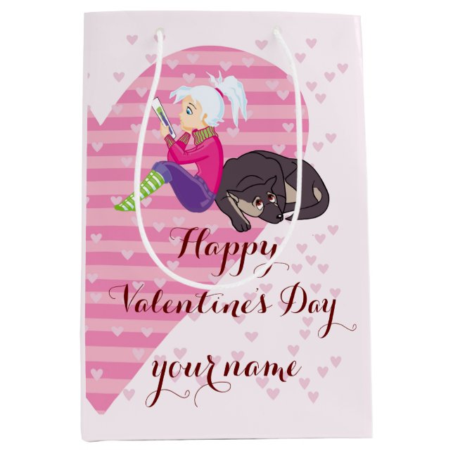 Sacola Para Presentes Média Menina apaixonada (Frente)