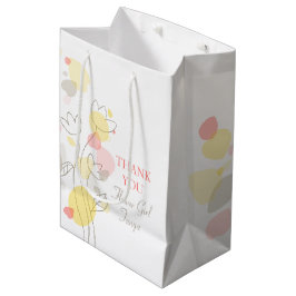 Sacola Para Presentes Média Menina de flores de casamento de Confetti favorita