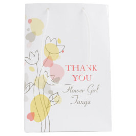 Sacola Para Presentes Média Menina de flores de casamento de Confetti favorita