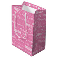 Meninas rosa personalizadas Nome Colagem Bons Aniv