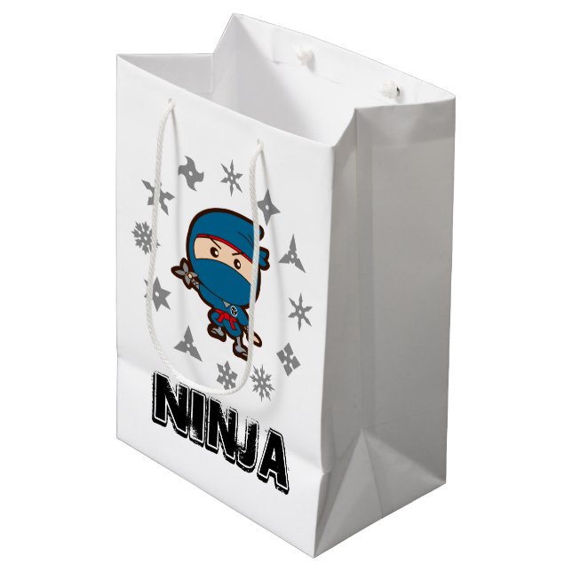 Sacola Para Presentes Média Menino Ninja (Frente inclinada)