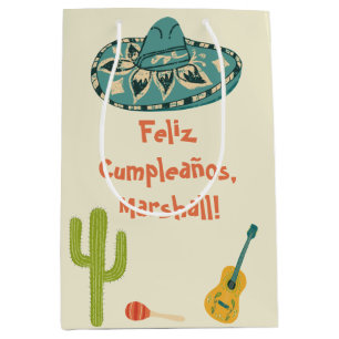 Sacola Para Presentes Média Mensagem personalizada mexicana ameaçada Aniversár