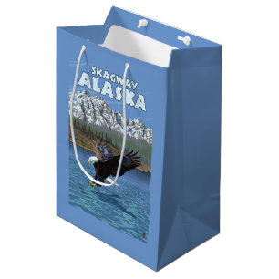 Sacola Para Presentes Média Mergulho da águia americana - Skagway, Alaska