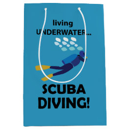 Sacola Para Presentes Média Mergulho Scuba Vivendo Submarino Scuba