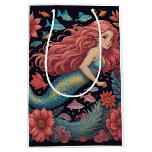 Sacola Para Presentes Média Mermaid Dark Ocean