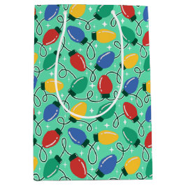 Sacola Para Presentes Média Merry & Bright Lights 