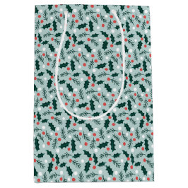 Sacola Para Presentes Média Merry Holly Days