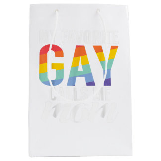 Sacola Para Presentes Média Meu Gay favorito me chama de Mãe Gay