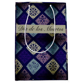 Sacola Para Presentes Média Mexicano Dia de los Muertos personalizável