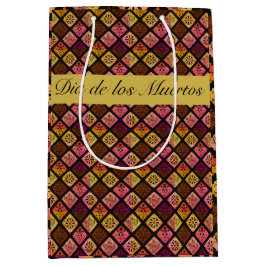 Sacola Para Presentes Média Mexicano Dia de los Muertos personalizável