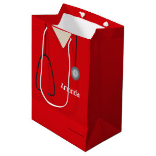 Sacola Para Presentes Média MGB Vermelho de Controles Médicos