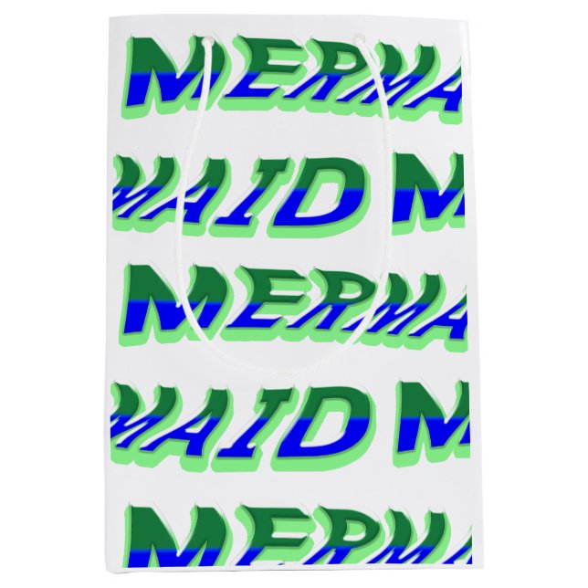 Sacola Para Presentes Média Mikitiez ocean mermaid venus sea blue (Frente)