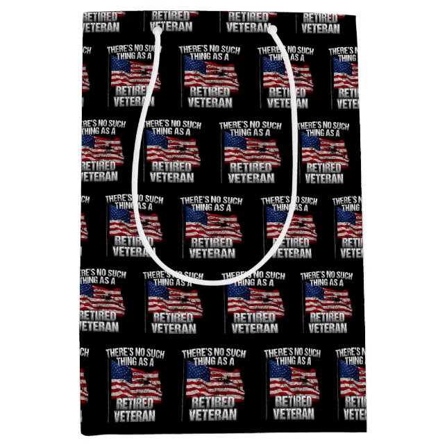 Sacola Para Presentes Média Militar - Nada como Veterano aposentado (Frente)