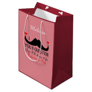 Sacola Para Presentes Média Mim bigode você um dia dos namorados da pergunta
