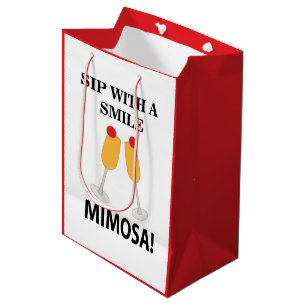 Sacola Para Presentes Média Mimosa Sip Com Um Sorriso Mimosa