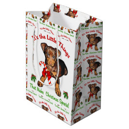Sacola Para Presentes Média Miniatura Pinscher Natal