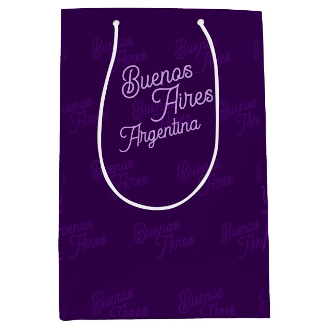 Sacola Para Presentes Média Minimal, Elegant, Pattern Buenos Aires, Argentina (Frente)