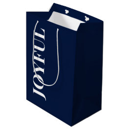 Sacola Para Presentes Média Minimal JOYFUL | Azul Marinho de Férias