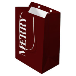 Sacola Para Presentes Média Minimal MERRY | Férias Vermelho Intenso