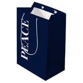 Sacola Para Presentes Média Minimal PAZ | Azul Marinho de Férias