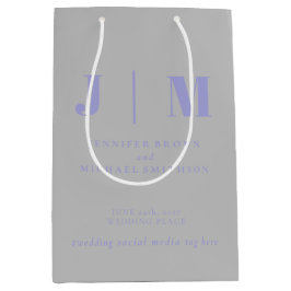Sacola Para Presentes Média Minimalist Lavender Silver Simple Gift Wedding