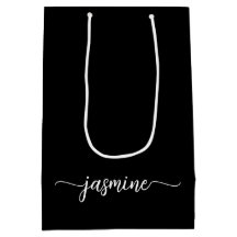 Minimalista Simples Monograma Preto Feminino Scrip