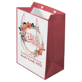 Sacola Para Presentes Média Mínimo de Eid Floral Mubarak Gift Bag