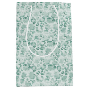 Sacola Para Presentes Média Mint Glam Leopard Print