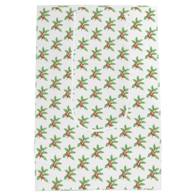 Sacola Para Presentes Média Miramares avelãs de Natal delicadas (Verso)