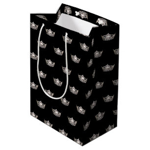 Sacola Para Presentes Média Miss America Silver Crown Gift Bag