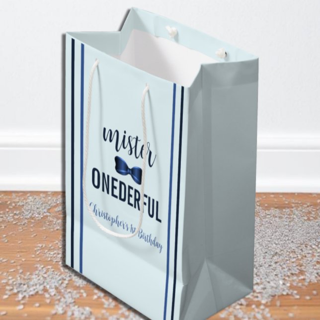 Sacola Para Presentes Média Mister OnewonArco Tie primeiro aniversario (Criador carregado)