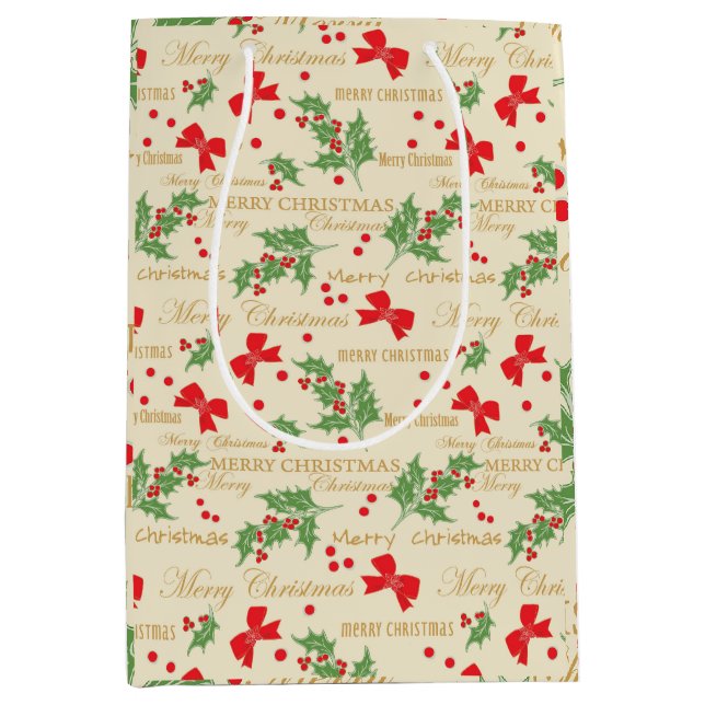 Sacola Para Presentes Média Mistura de Natal" (Frente)