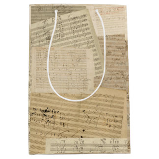 Sacola Para Presentes Média Mistura do manuscrito da música de Beethoven