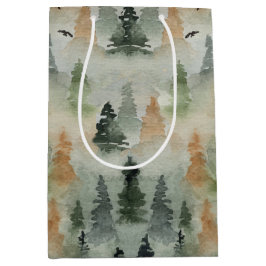 Sacola Para Presentes Média Misty Forest Birthday | Saco de Oferta MÉDIA de Re
