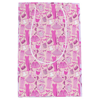 Sacola Para Presentes Média Moda rosa e rosa-quente do barbiecore personalizad